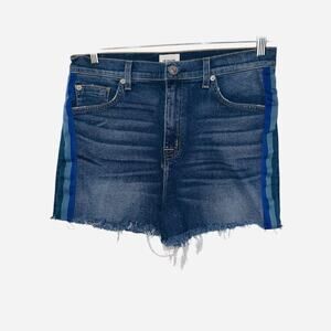 Hudson Sade Cut Off Jean Shorts 29 Blue Striped